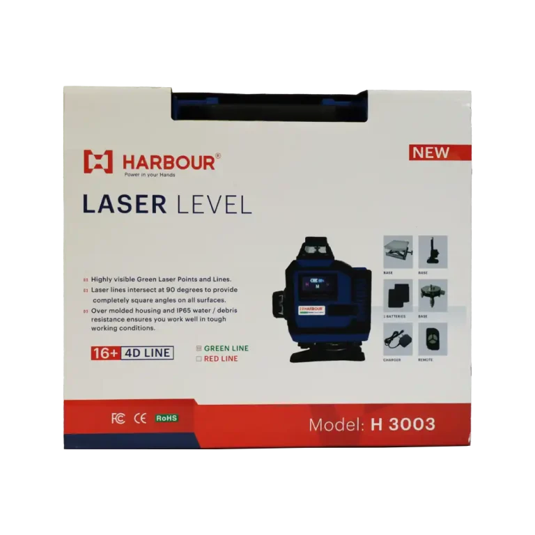 تراز لیزری ۱۶ خط 4D شارژی 360 درجه (نور سبز) هاربر مدل H3003