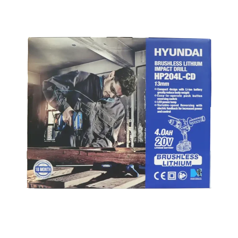 دریل شارژی براشلس 20 ولت هیوندای HP204L-CD